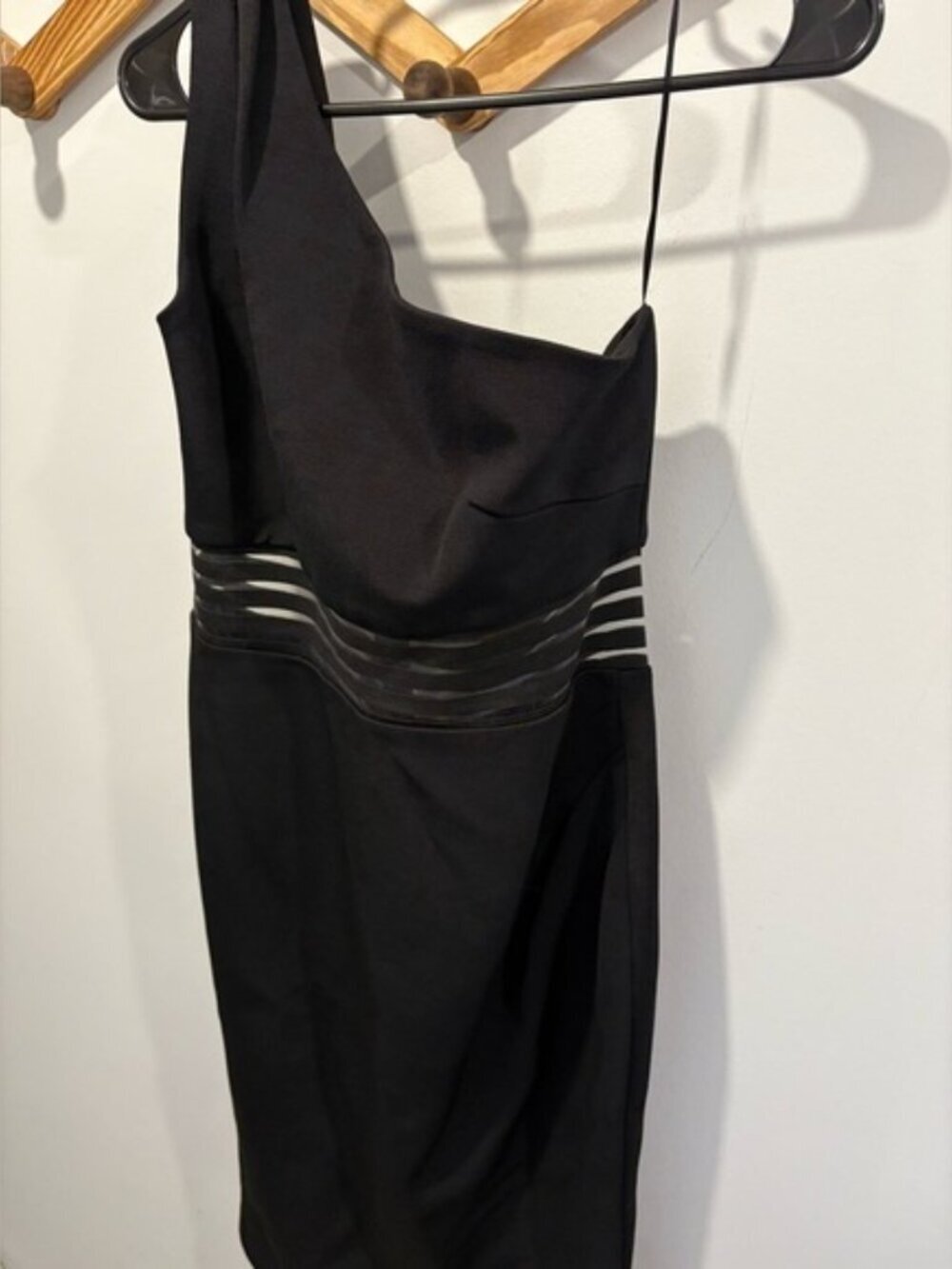 NICHOLAS Black One Shoulder Bandage Dress Size 10 | Bodycon Cocktail Party EUC - Picture 2 of 9